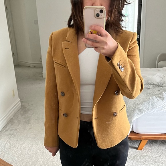 Chloe Wool Blazer/Jacket in Mustard Made in Italy 36 S Silk Lined OP 2500+ - Picture 2 of 8